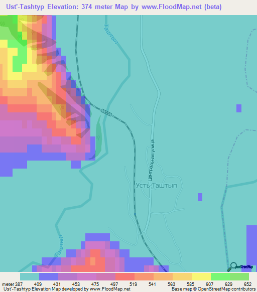 Ust'-Tashtyp,Russia Elevation Map