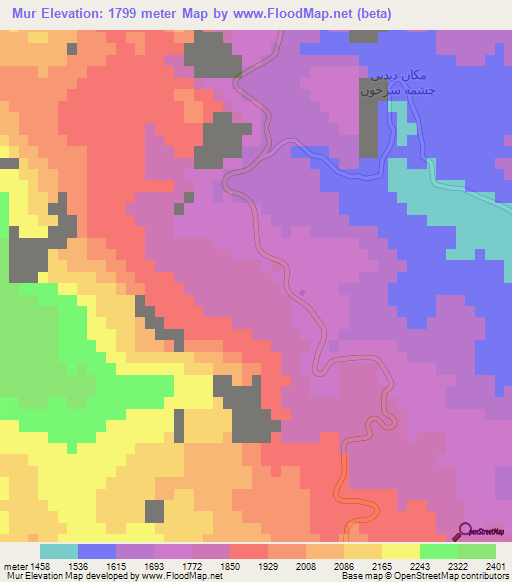 Mur,Iran Elevation Map