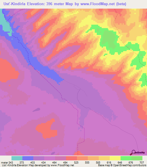 Ust'-Kindirla,Russia Elevation Map