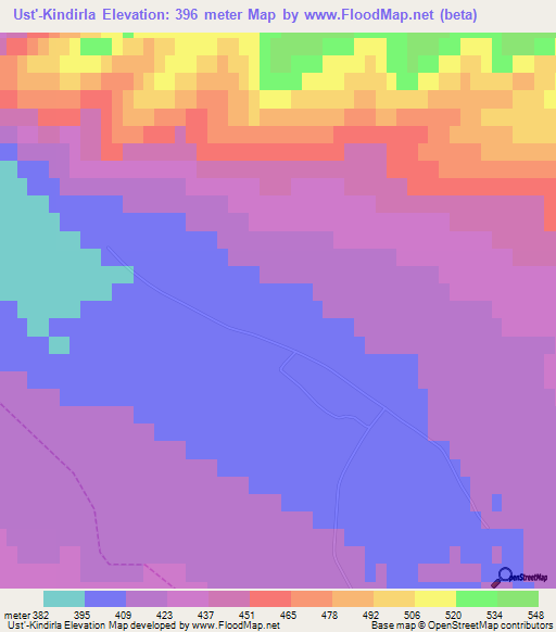 Ust'-Kindirla,Russia Elevation Map