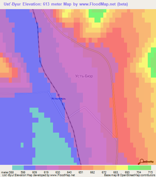 Ust'-Byur,Russia Elevation Map