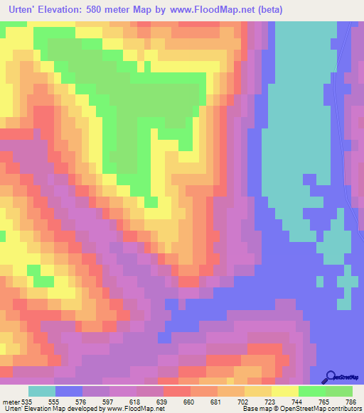Urten',Russia Elevation Map