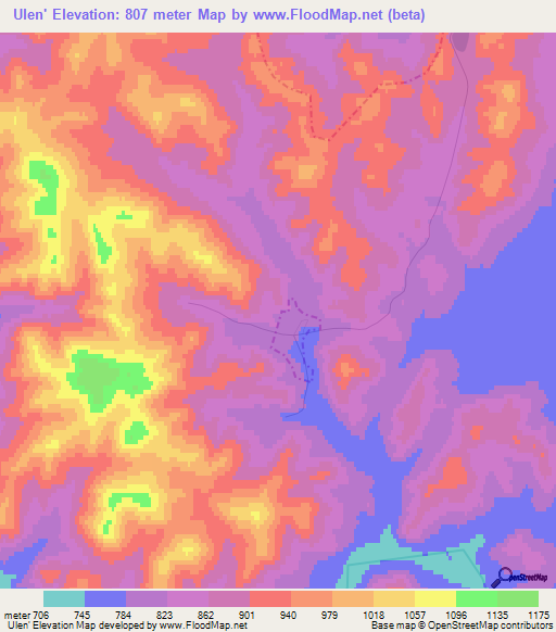 Ulen',Russia Elevation Map