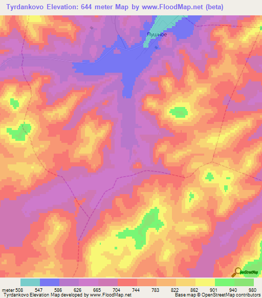 Tyrdankovo,Russia Elevation Map