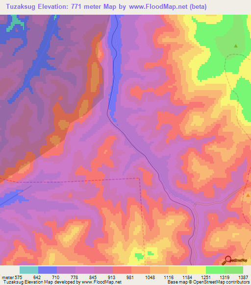 Tuzaksug,Russia Elevation Map