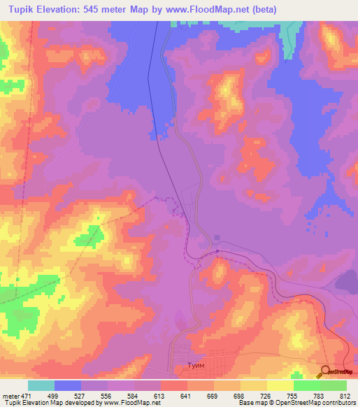 Tupik,Russia Elevation Map