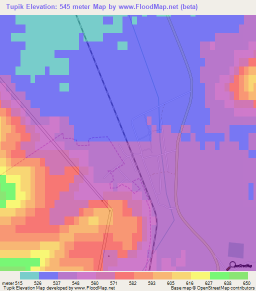 Tupik,Russia Elevation Map