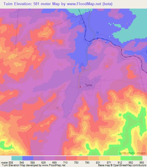 Tuim,Russia Elevation Map
