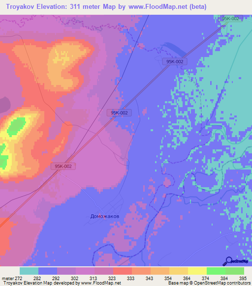 Troyakov,Russia Elevation Map