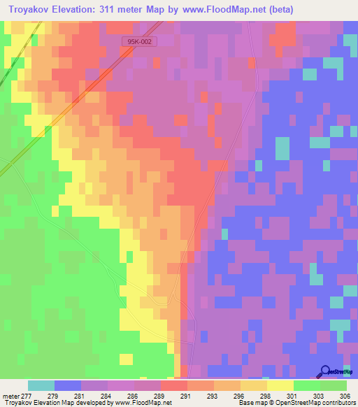 Troyakov,Russia Elevation Map