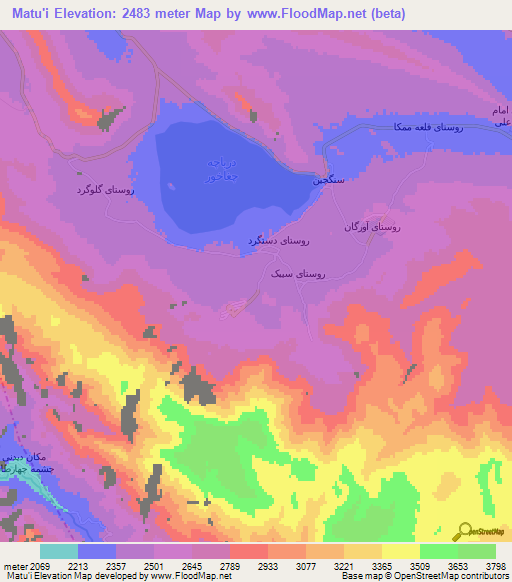 Matu'i,Iran Elevation Map