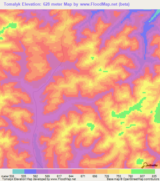 Tomalyk,Russia Elevation Map