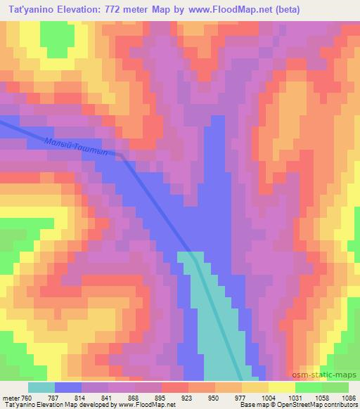 Tat'yanino,Russia Elevation Map