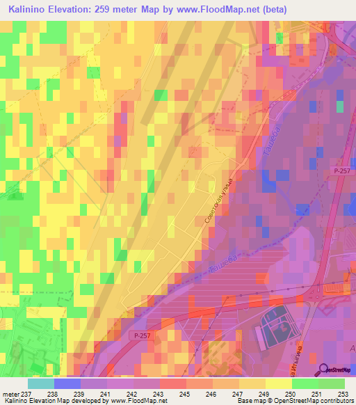 Kalinino,Russia Elevation Map