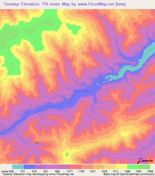 Taraskyr,Russia Elevation Map
