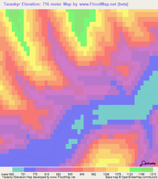 Taraskyr,Russia Elevation Map