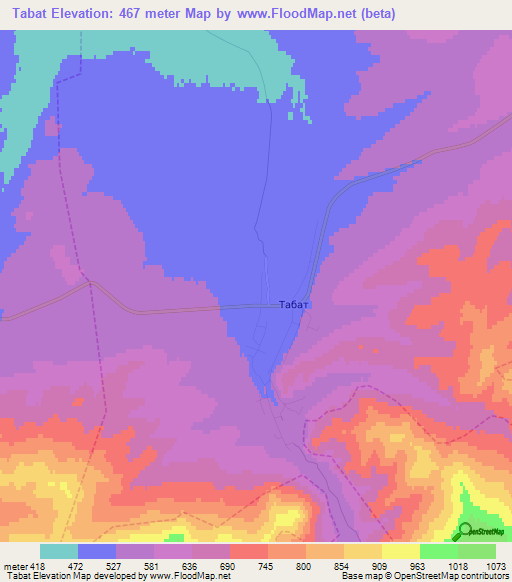 Tabat,Russia Elevation Map