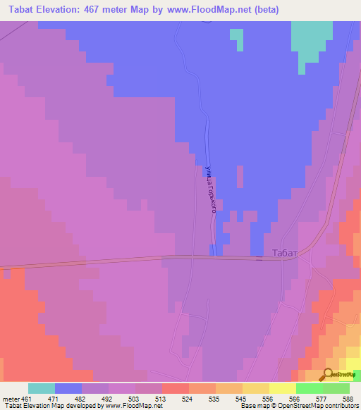 Tabat,Russia Elevation Map