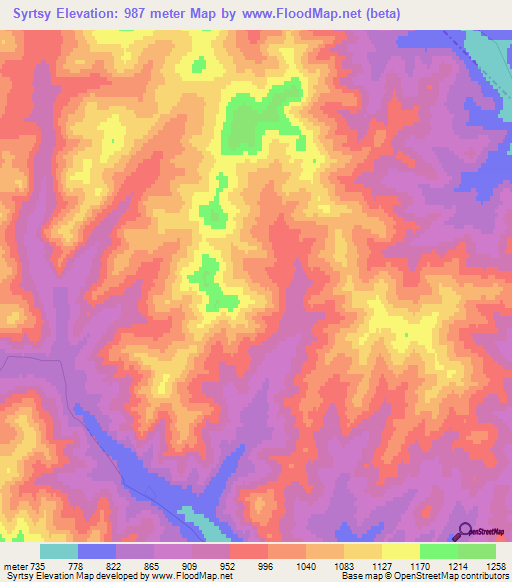 Syrtsy,Russia Elevation Map