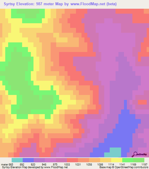 Syrtsy,Russia Elevation Map
