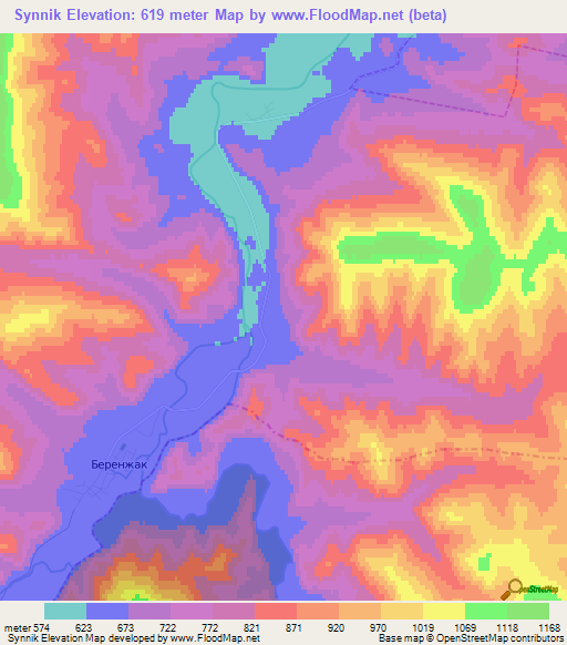 Synnik,Russia Elevation Map