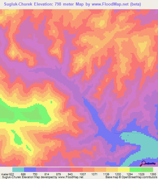 Sugluk-Churek,Russia Elevation Map