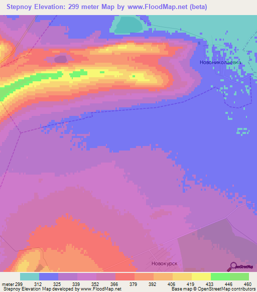 Stepnoy,Russia Elevation Map