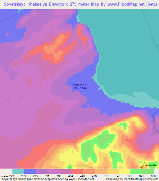 Sovetskaya Khakasiya,Russia Elevation Map