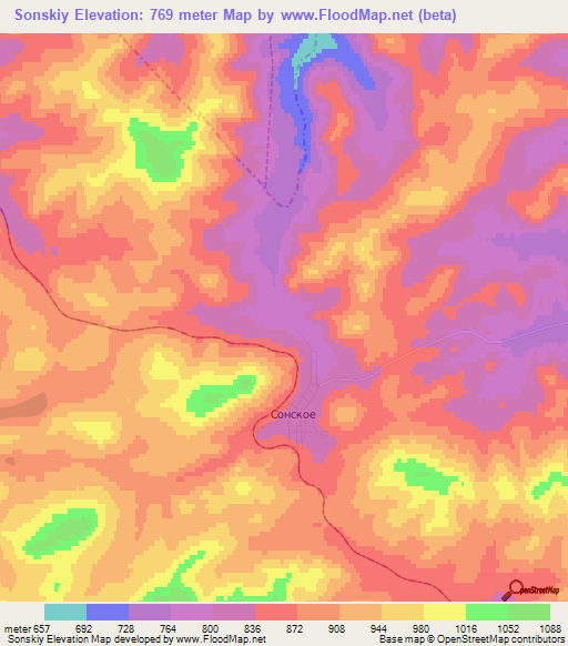 Sonskiy,Russia Elevation Map