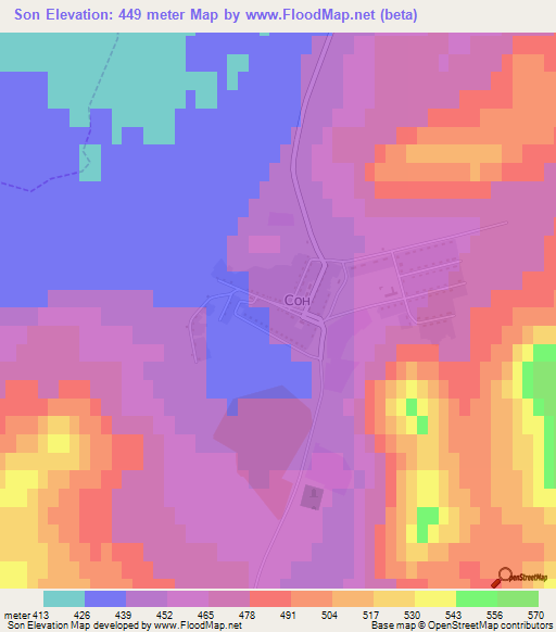 Son,Russia Elevation Map
