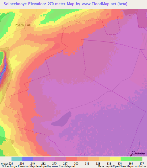 Solnechnoye,Russia Elevation Map