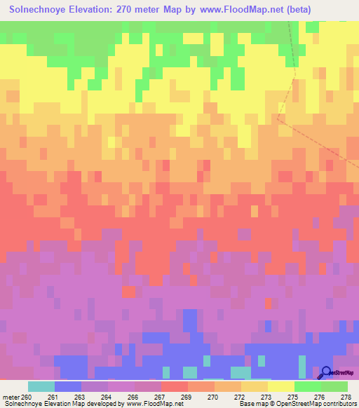 Solnechnoye,Russia Elevation Map