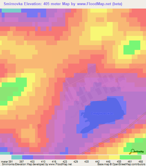 Smirnovka,Russia Elevation Map