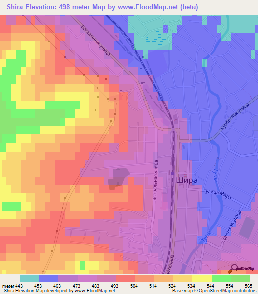 Shira,Russia Elevation Map