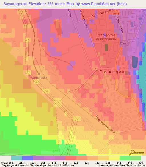 Sayanogorsk,Russia Elevation Map