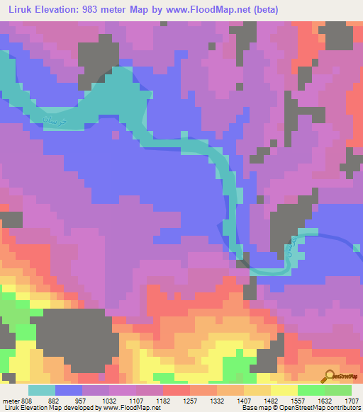 Liruk,Iran Elevation Map