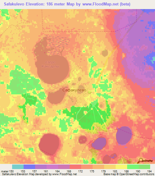 Safakulevo,Russia Elevation Map