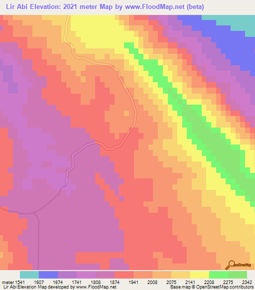 Lir Abi,Iran Elevation Map