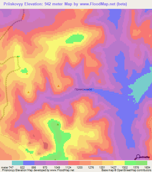 Priiskovyy,Russia Elevation Map
