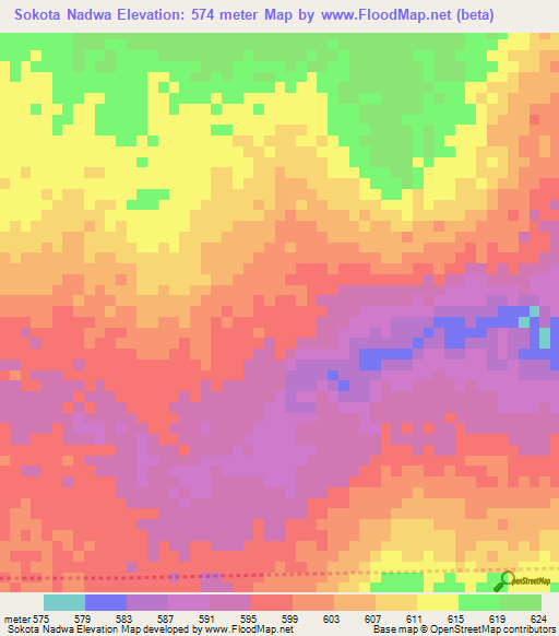 Sokota Nadwa,Tanzania Elevation Map