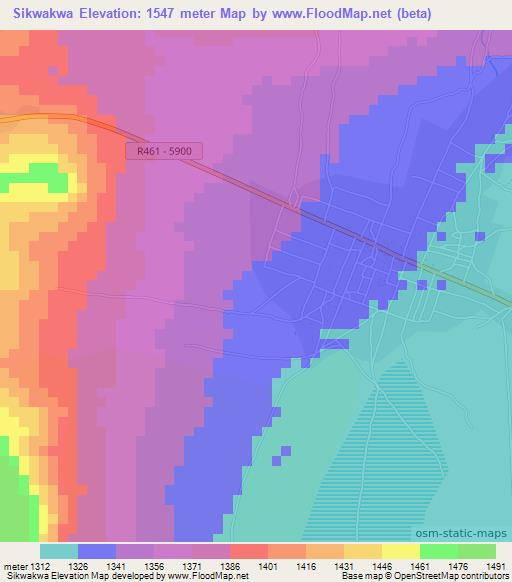 Sikwakwa,Tanzania Elevation Map