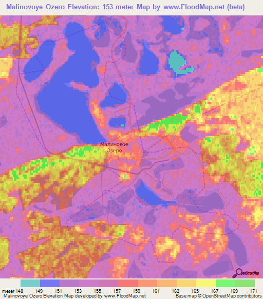 Malinovoye Ozero,Russia Elevation Map