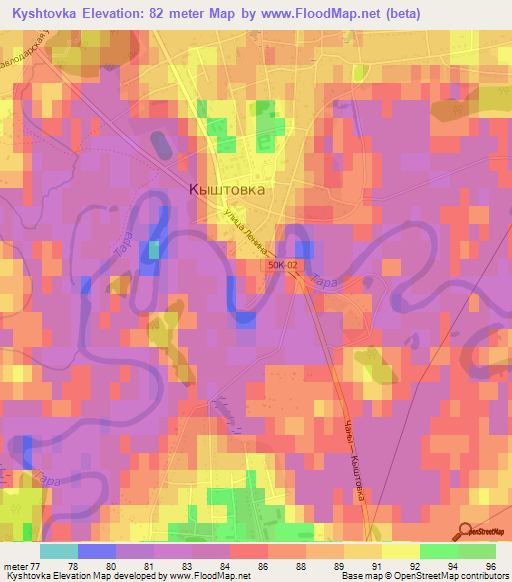 Kyshtovka,Russia Elevation Map