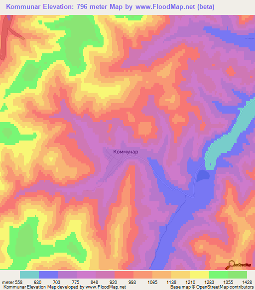 Kommunar,Russia Elevation Map
