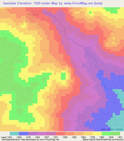 Sambala,Tanzania Elevation Map