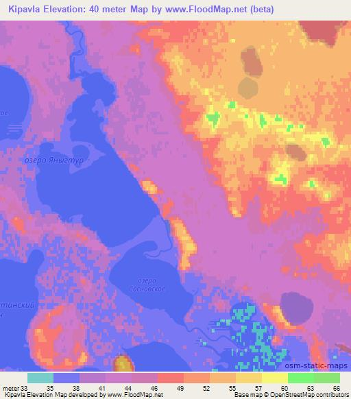 Kipavla,Russia Elevation Map
