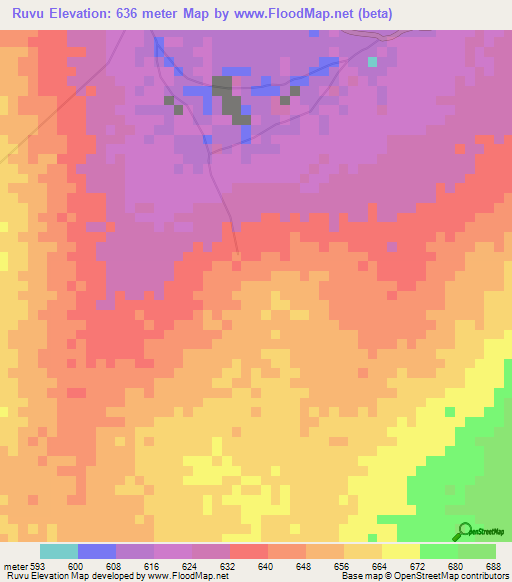 Ruvu,Tanzania Elevation Map