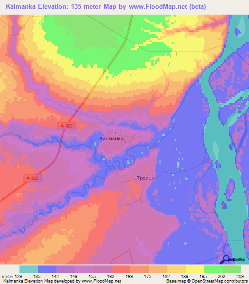 Kalmanka,Russia Elevation Map