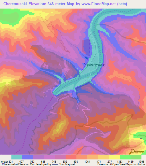 Cheremushki,Russia Elevation Map