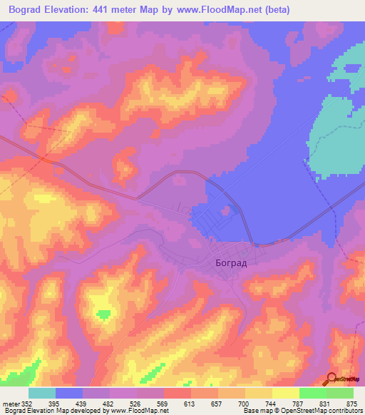Bograd,Russia Elevation Map